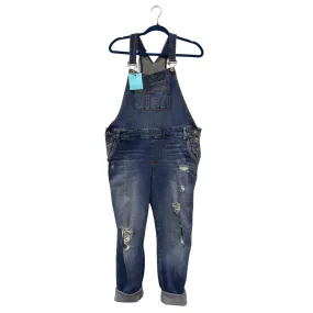 distressed denim overalls - US 16