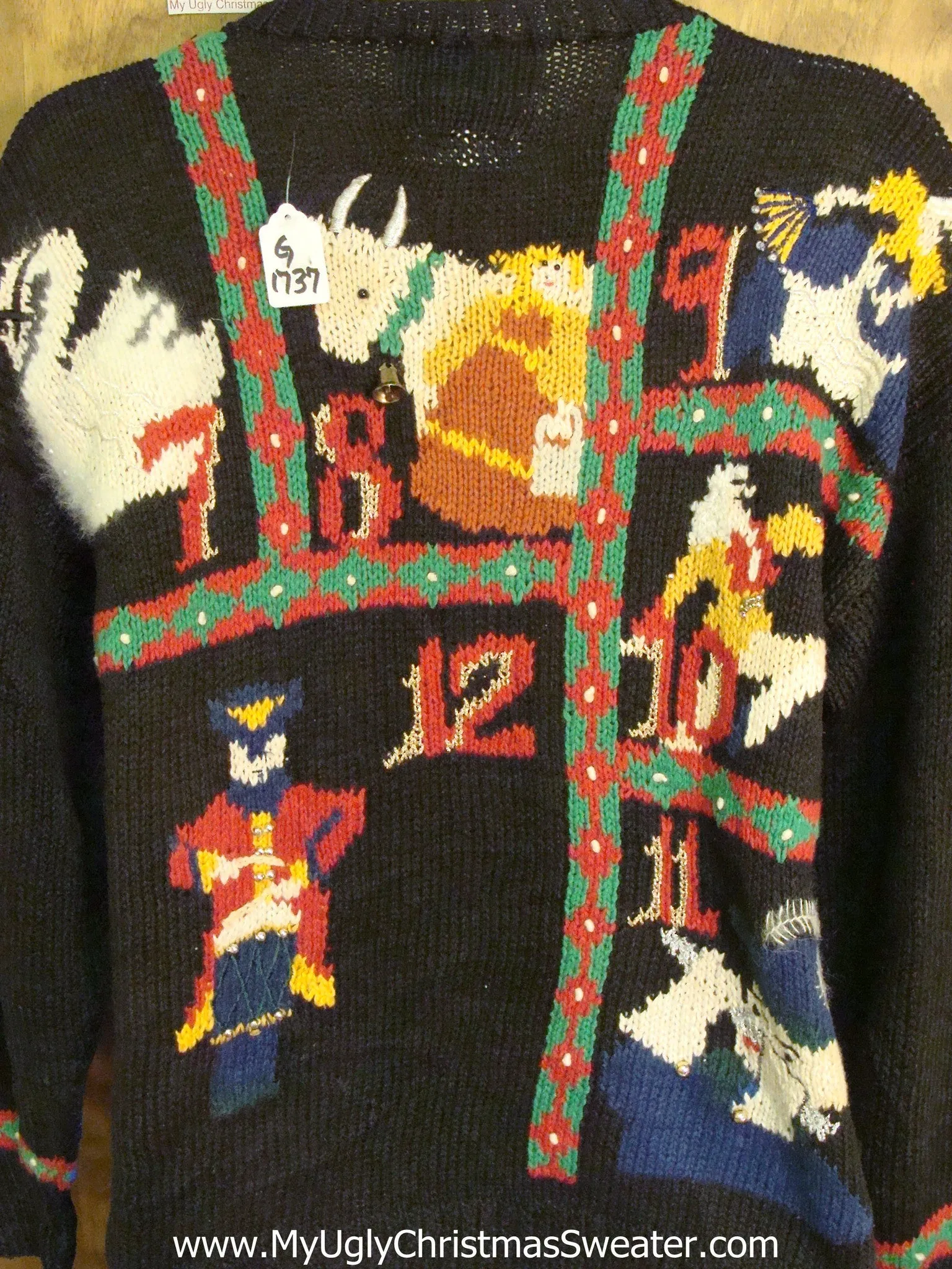 12 Days of Christmas 2sdied Light Up Ugly Xmas Sweater