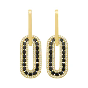 14K GOLD DIAMOND BLACK DIAMOND LILAH EARRINGS