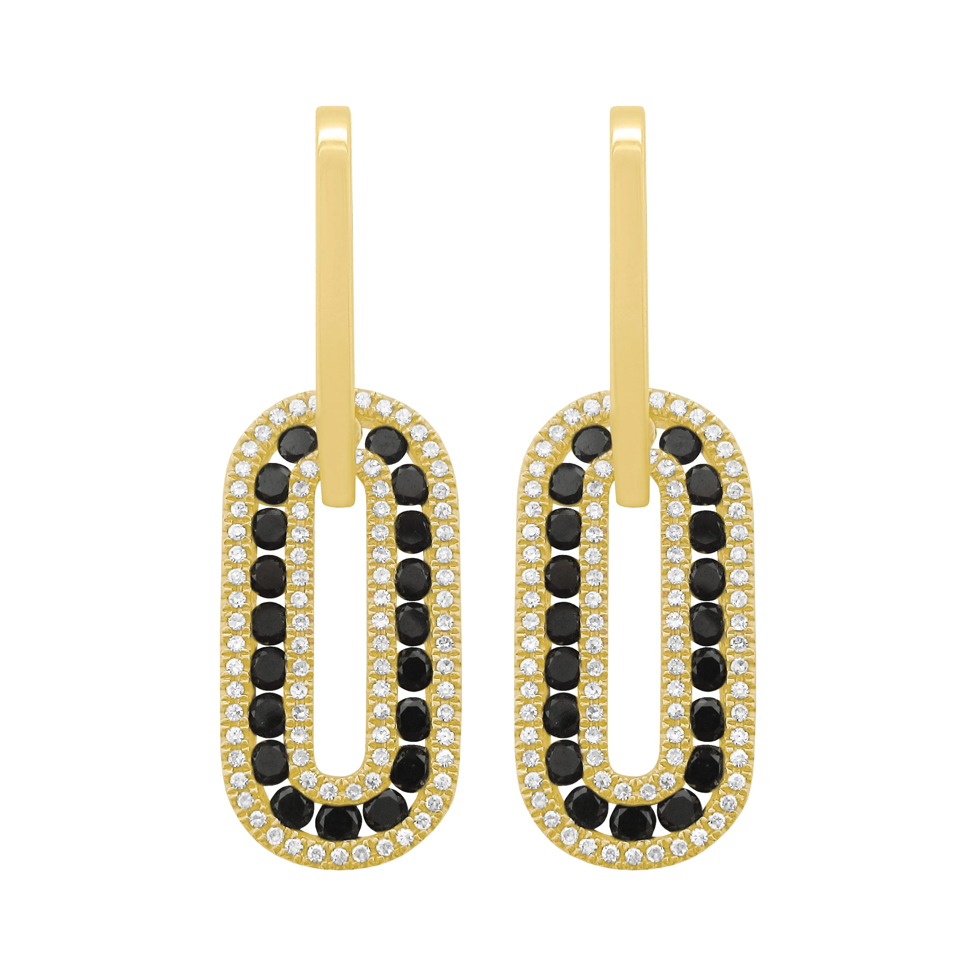 14K GOLD DIAMOND BLACK DIAMOND LILAH EARRINGS