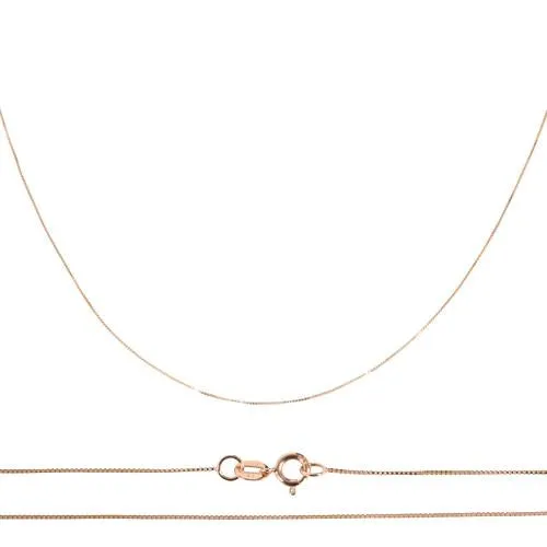 14K Pink Gold Box Chain