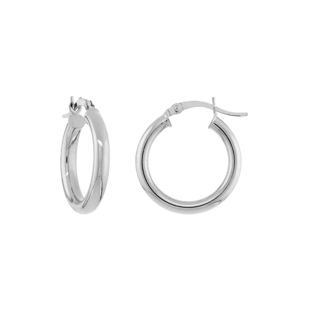 14k White Gold Hoop Earrings