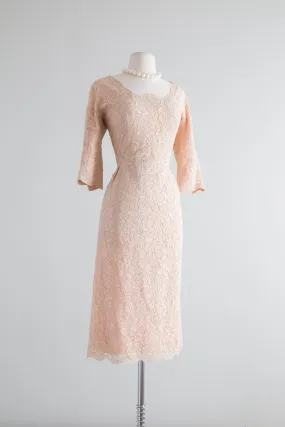 1950's Larry Aldrich Lace Cocktail Dress / Waist 30