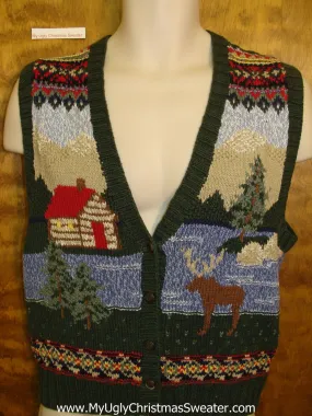 2sided Woodsy Ugliest Christmas Sweater Vest