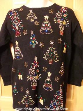 80s Bling Filled Christmas Sweater