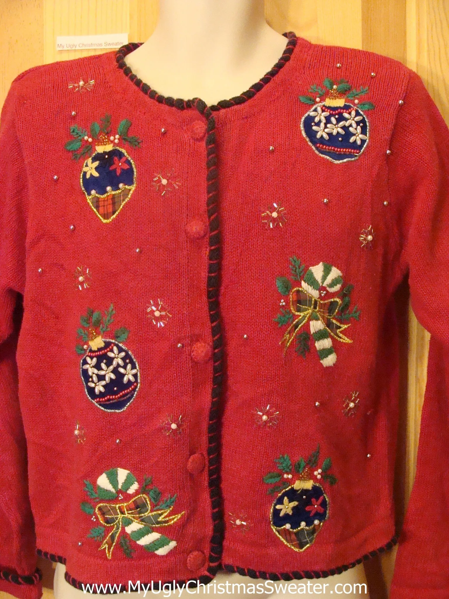 80s Bling Ornaments Ugly Christmas Sweater