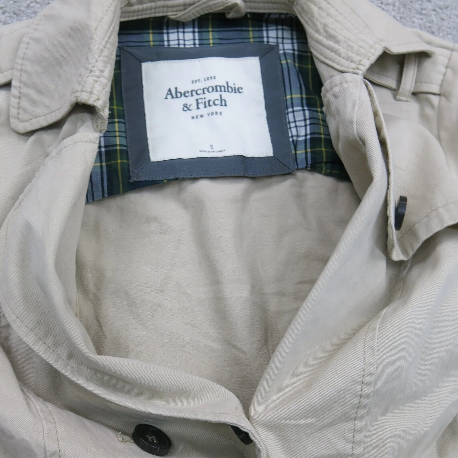 Abercrombie & Fitch Womens Double Breast Pea Coat Long Sleeve Pockets Beige SZ S