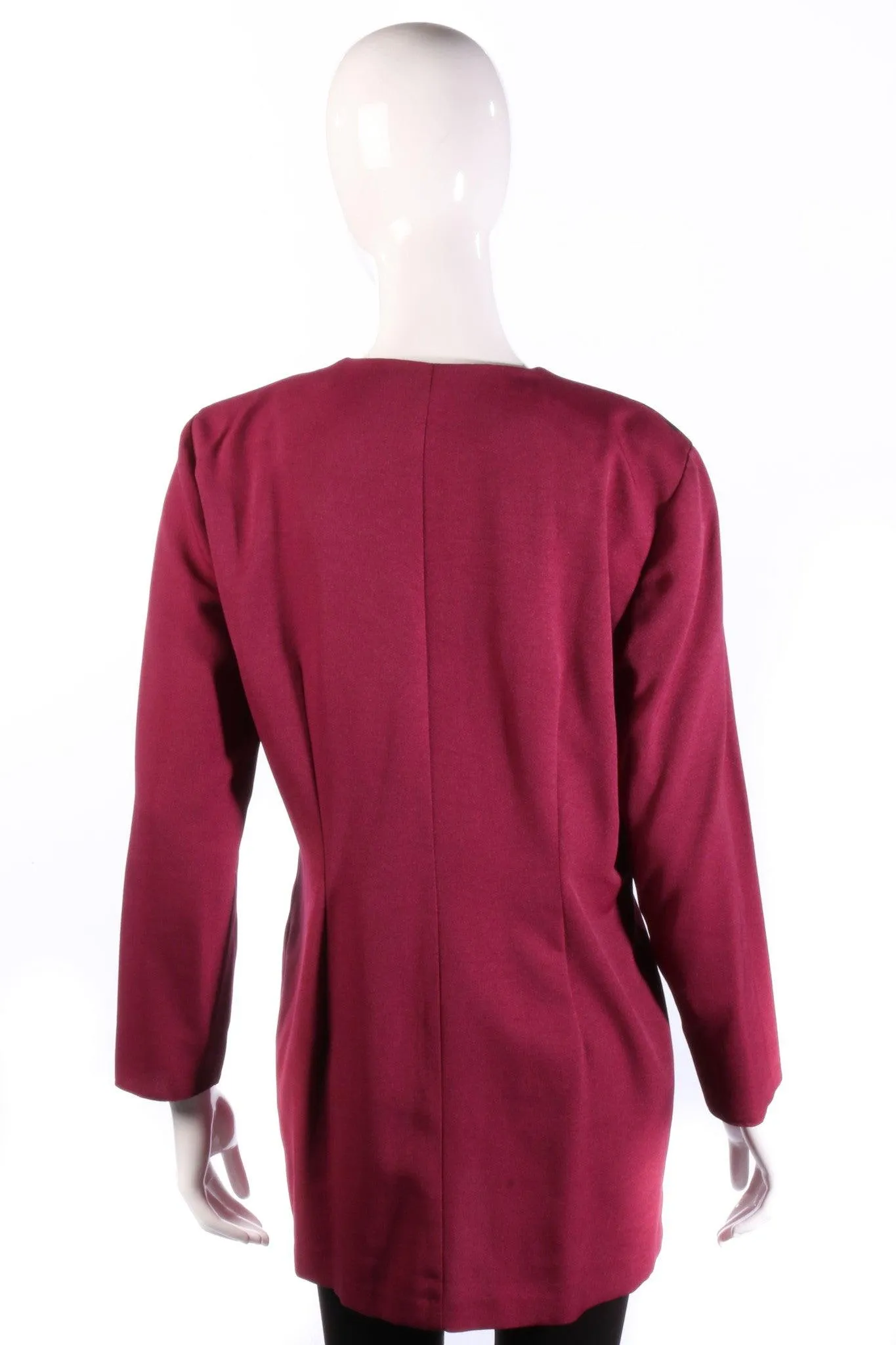 Anna Marie Vintage Jacket Maroon with Striped Shoulder Detail Size 10/12