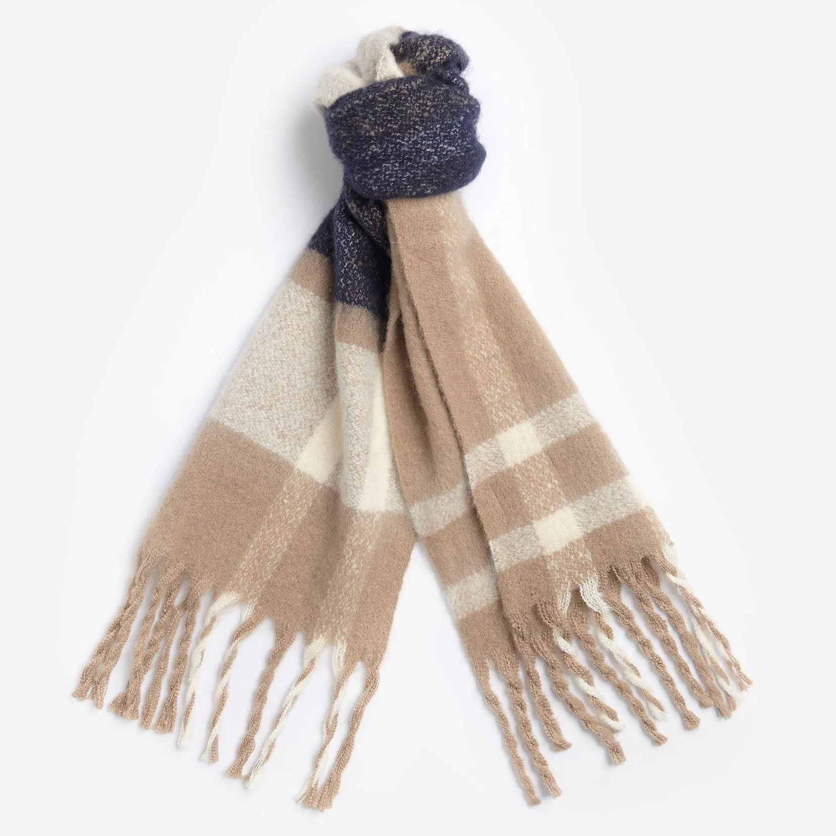 Barbour Women's Isla Boucle Scarf in Trench Tartan