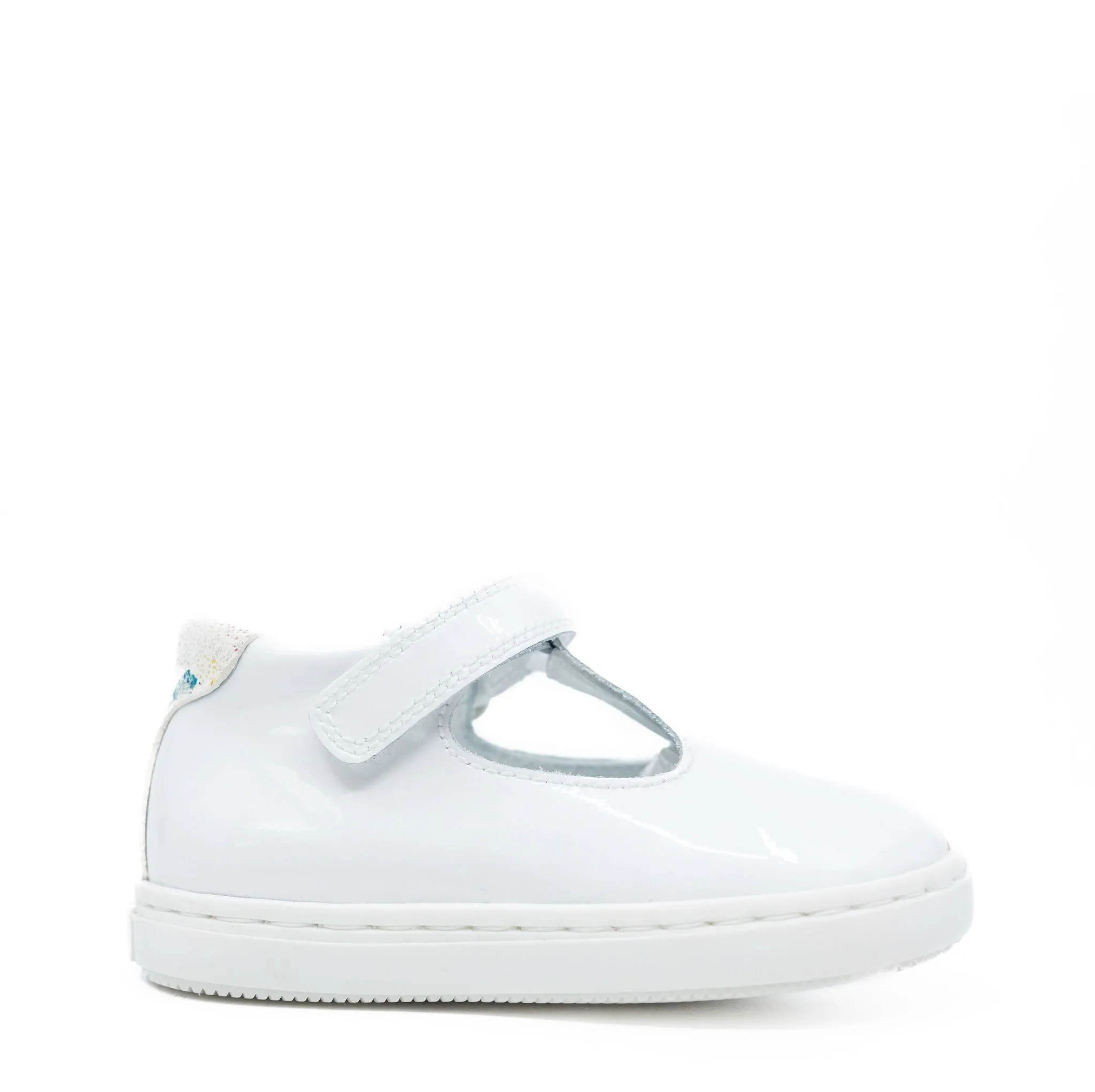 Beberlis White Patent T Strap Baby Sneaker