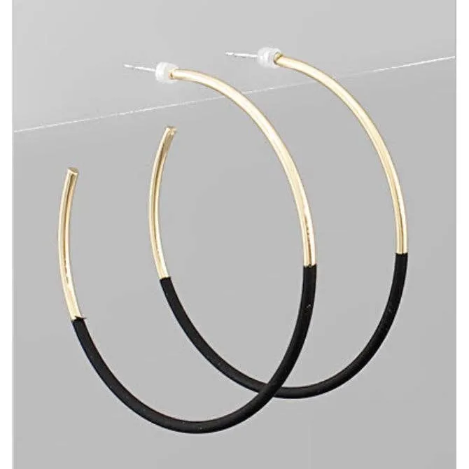 Black/ Gold Skinny Hoop