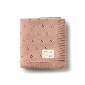 blanket knit pointelle  - pink