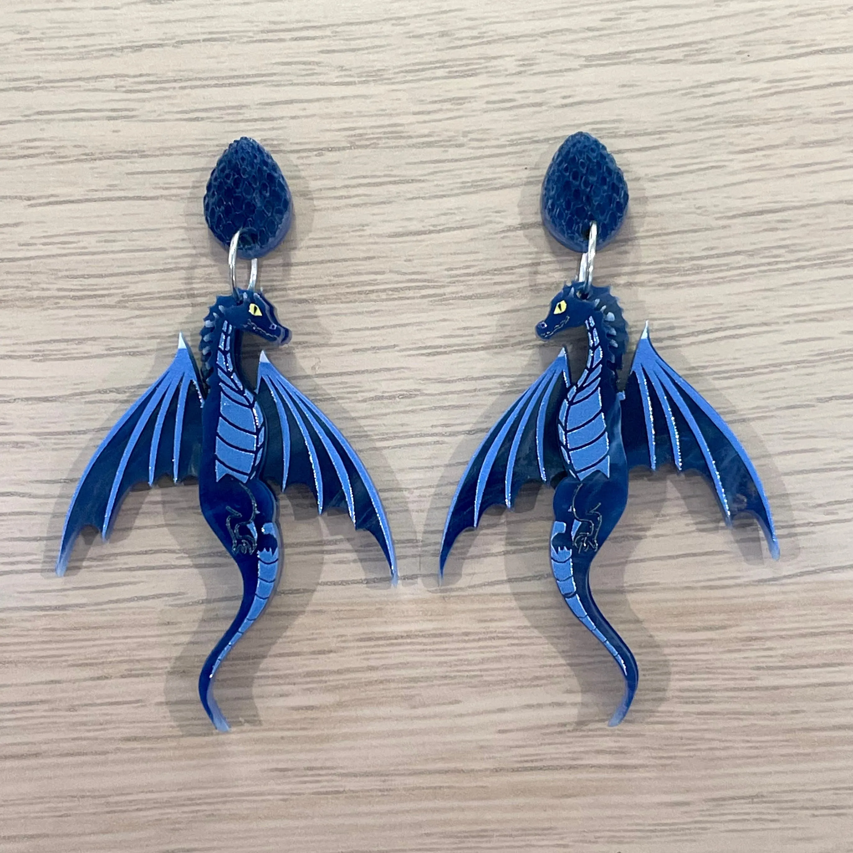 Blue  Dragon - earrings - Set of 2