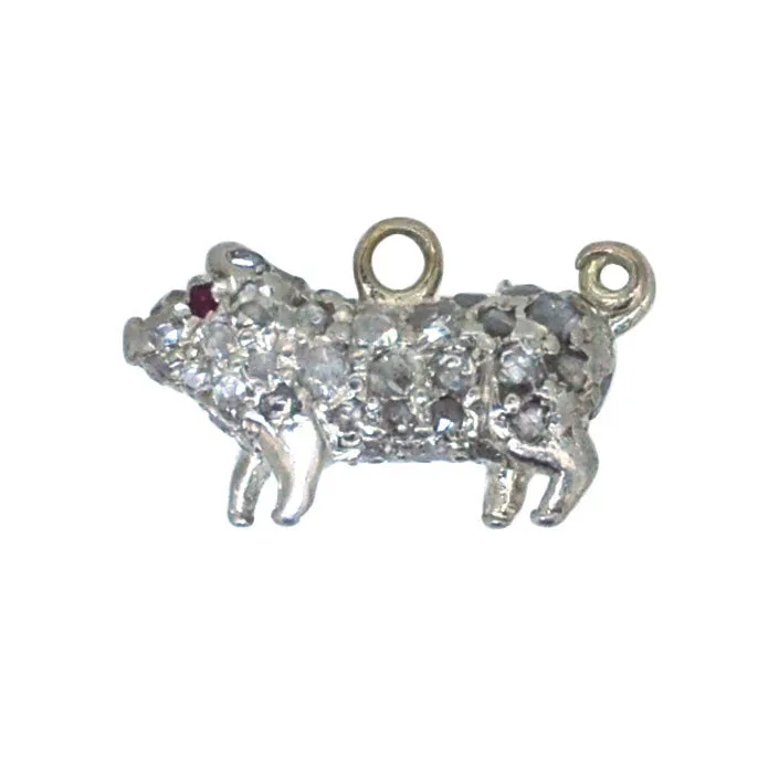 Diamond Set Pig Charm