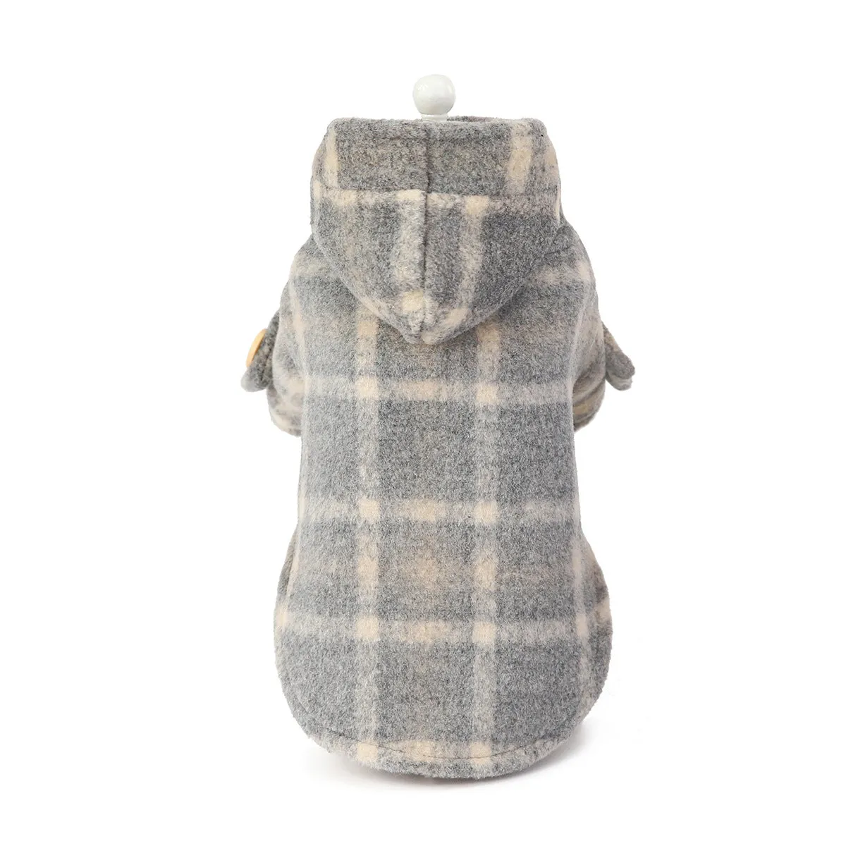 Elegant Plaid Trench Coat Winter Warm Pet Clothing