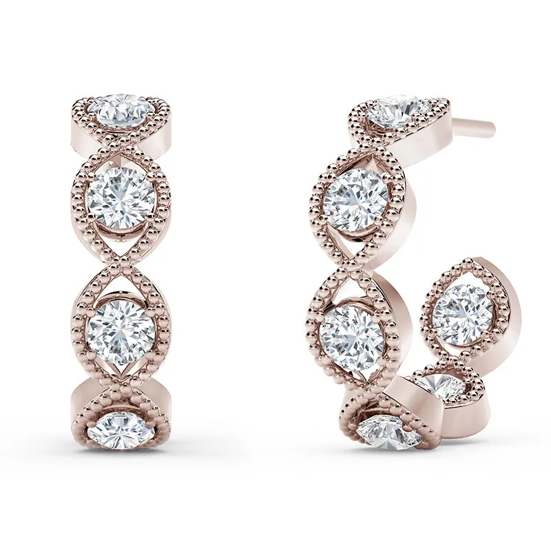 Forevermark Tribute™ Round Diamond Bezel Hoop Earrings