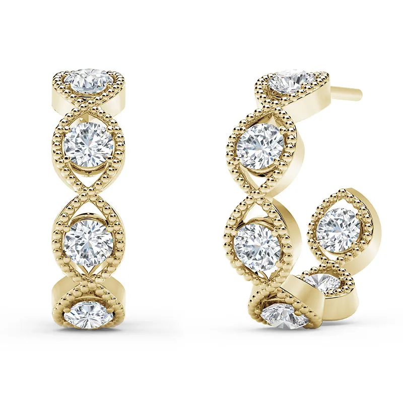 Forevermark Tribute™ Round Diamond Bezel Hoop Earrings