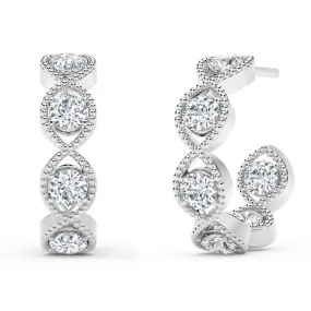 Forevermark Tribute™ Round Diamond Bezel Hoop Earrings