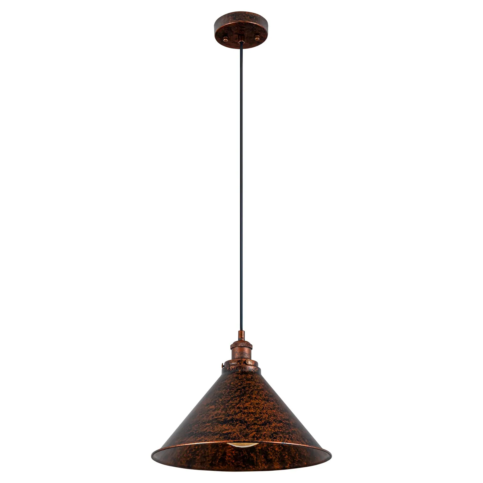 Glowlings 1-Light Industrial 14"Wide Dome Cone Shade Antique Copper Pendant Light Island Light