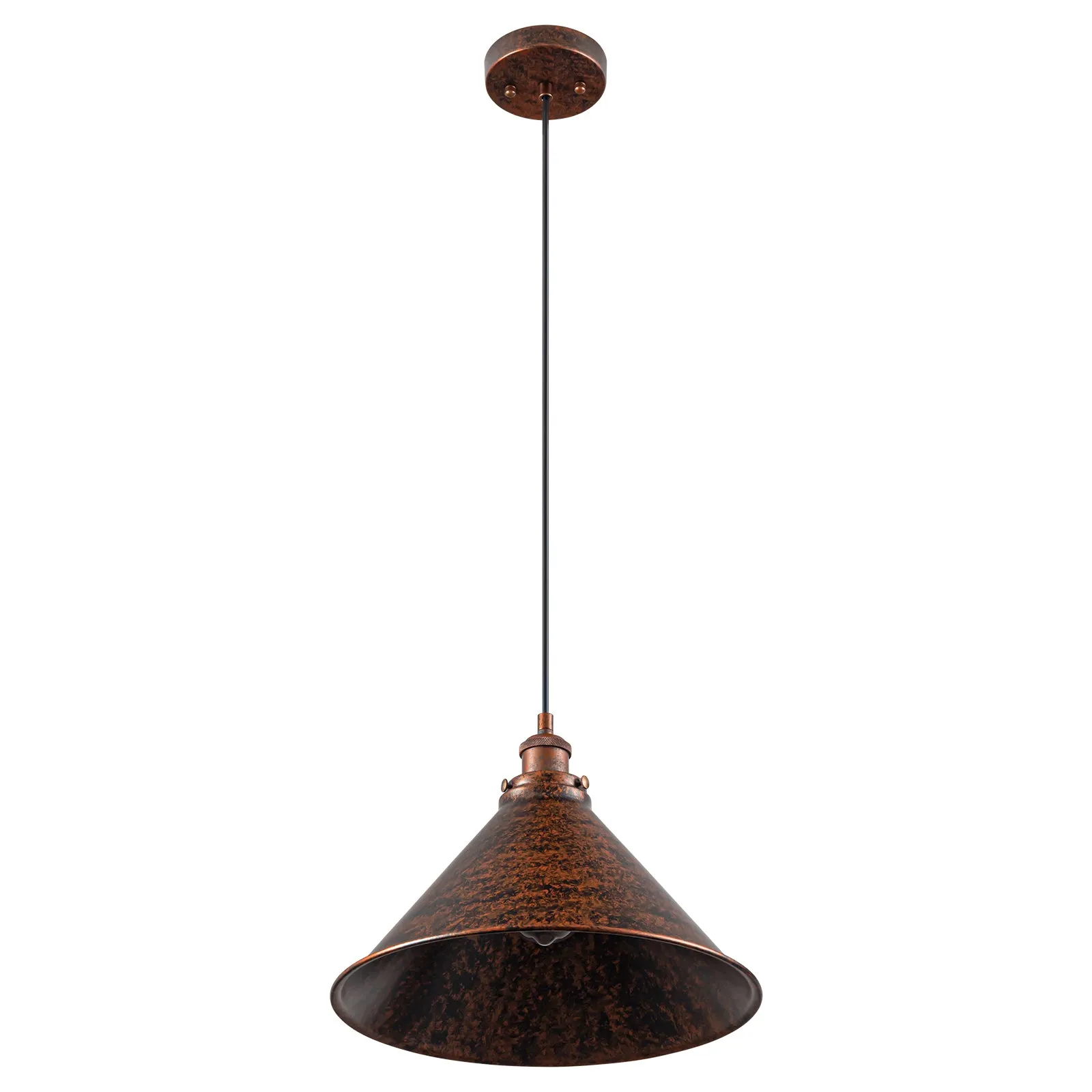 Glowlings 1-Light Industrial 14"Wide Dome Cone Shade Antique Copper Pendant Light Island Light