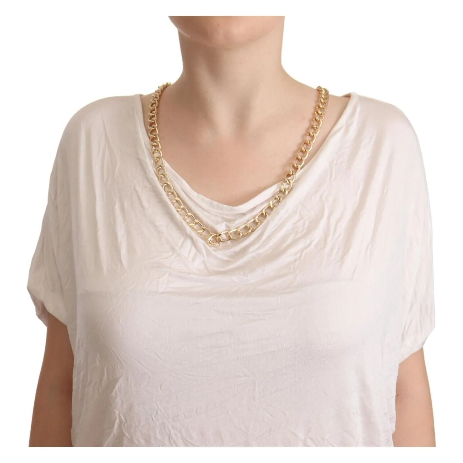 Guess By Marciano Elegant White Gold Chain T-Shirt Top