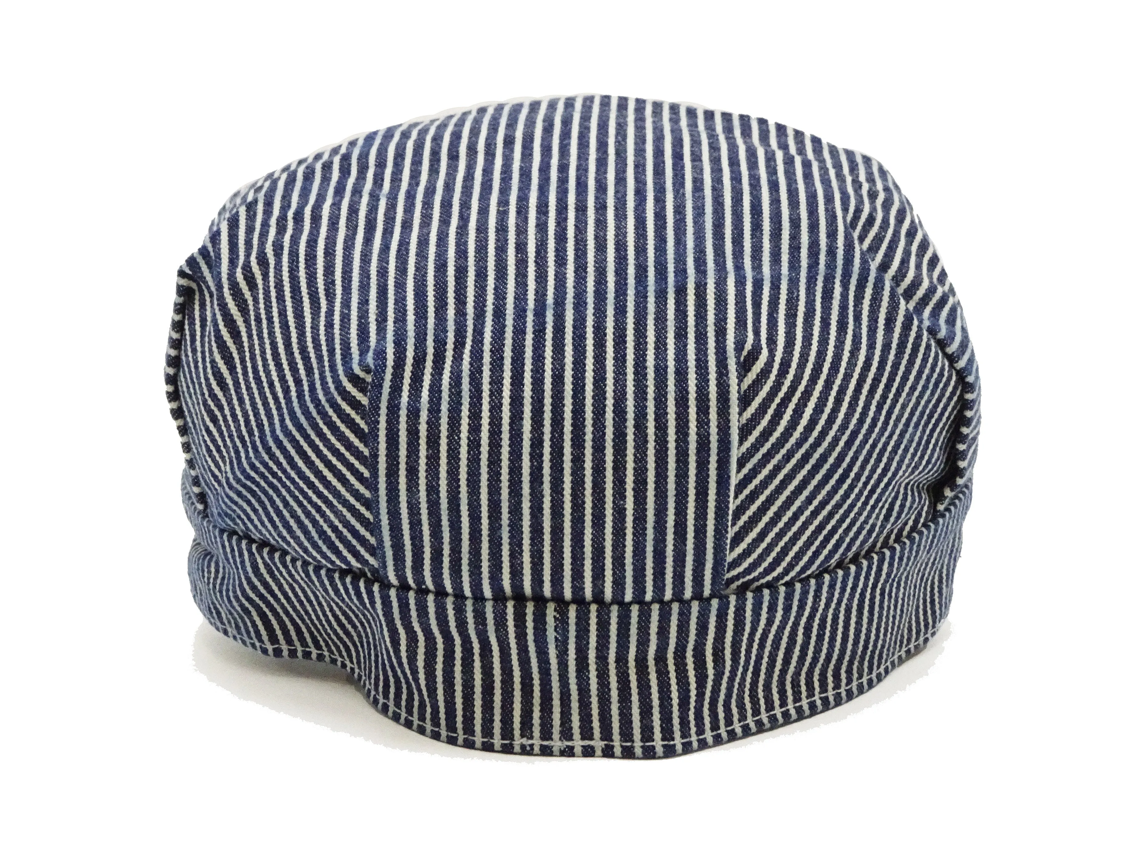 HEADLIGHT Work Cap Men's Reproduction of Hickory Striped Engineer Cap Railroad Hat HD02797 421 One-Wash