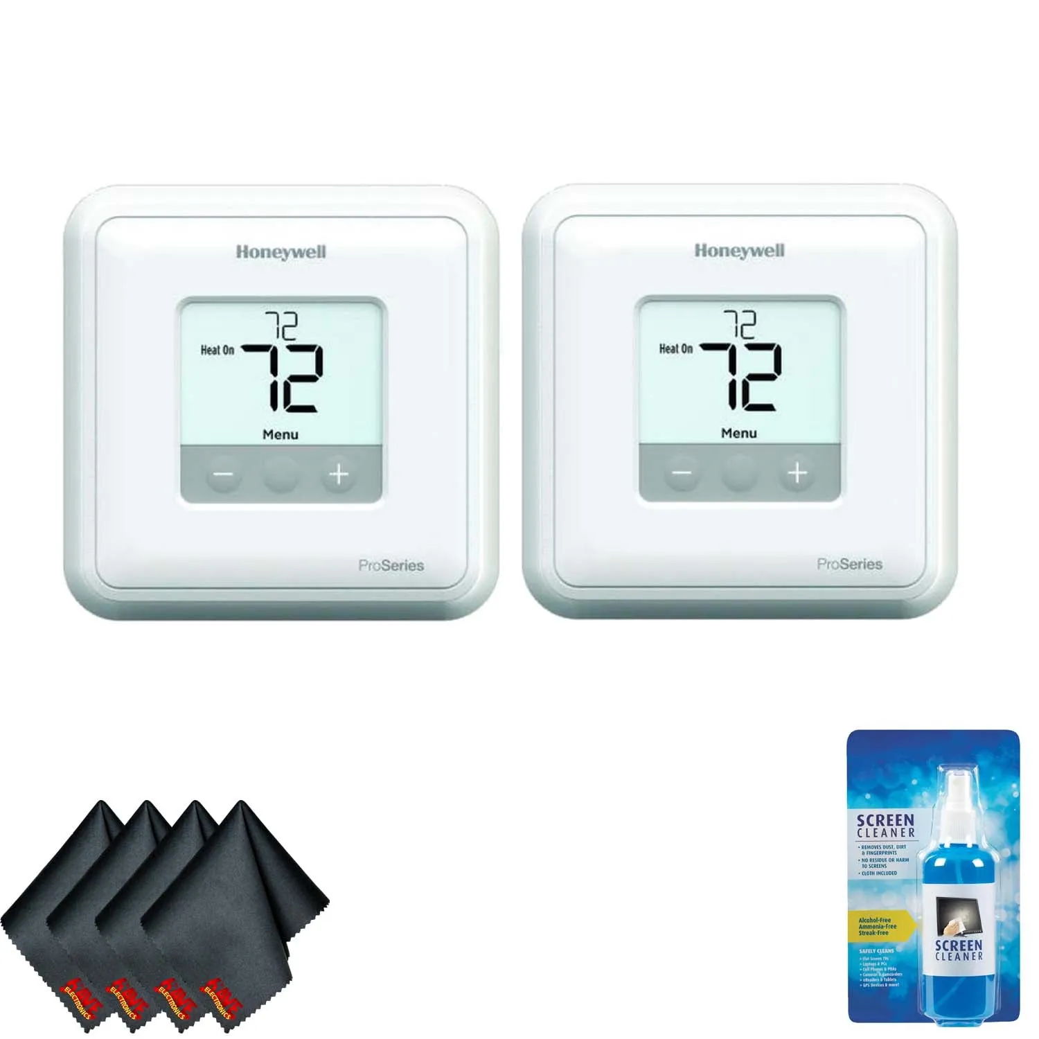 Honeywell TH4110U2005/U T4 Pro Program Mable Thermostat (White)(2-Pack) Bundle