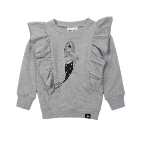 Kapow Kids Baby Girl Mermaid Placement Ruffle Sweater