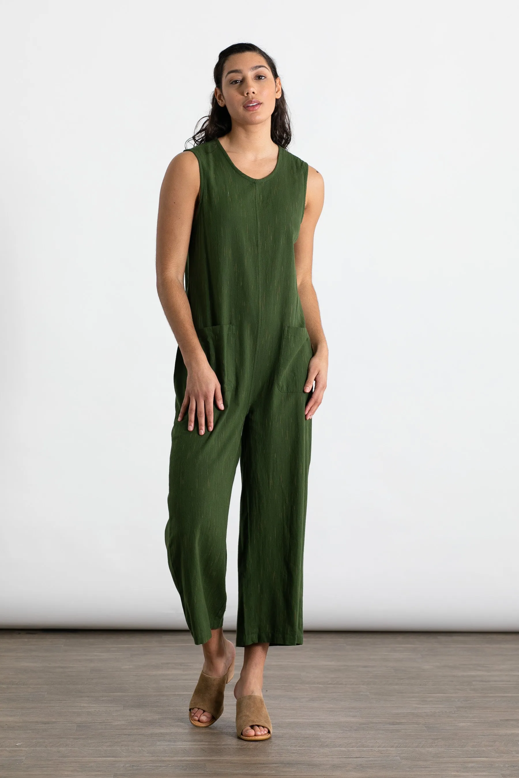 Kay Jumpsuit / Olive Space Dye