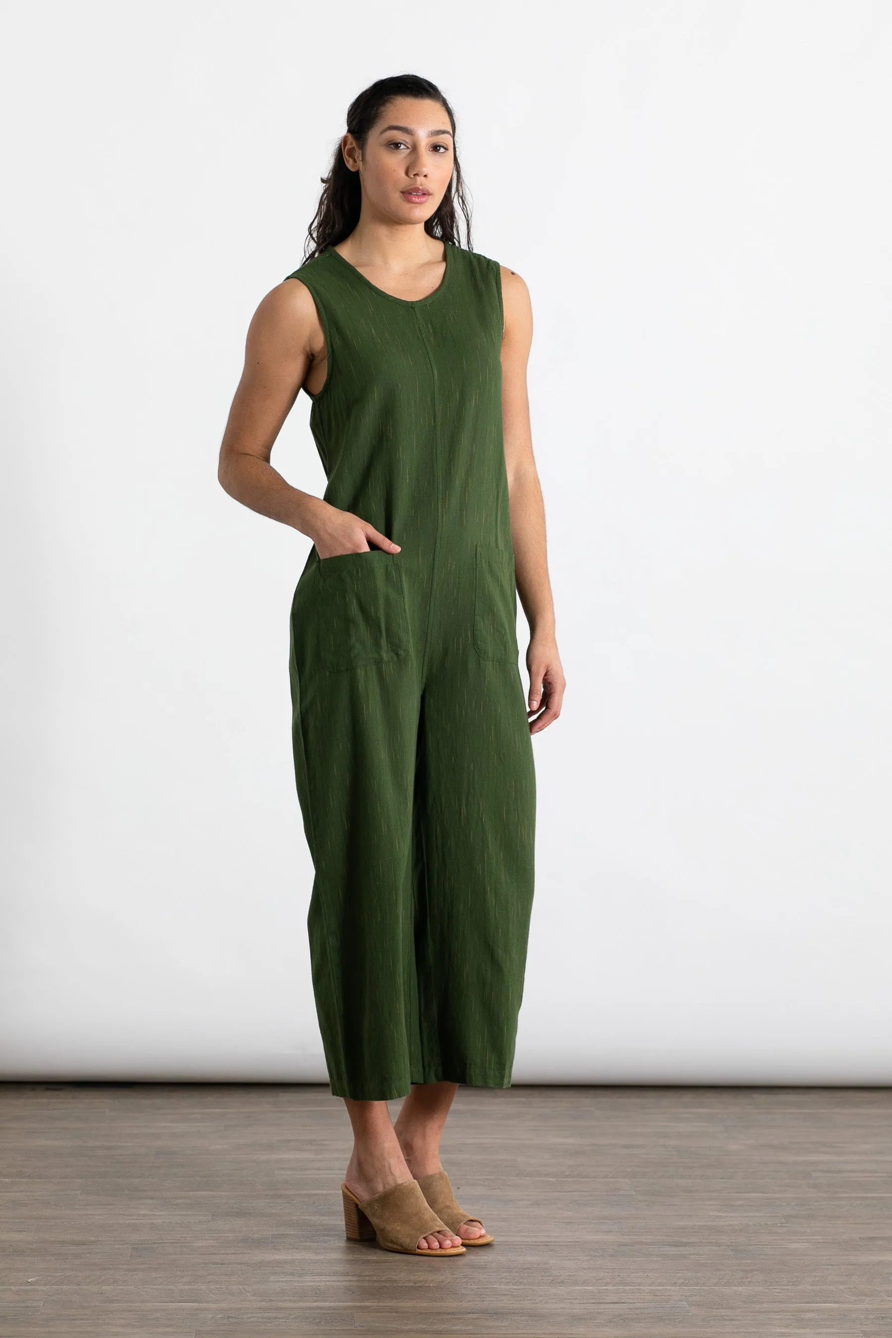 Kay Jumpsuit / Olive Space Dye