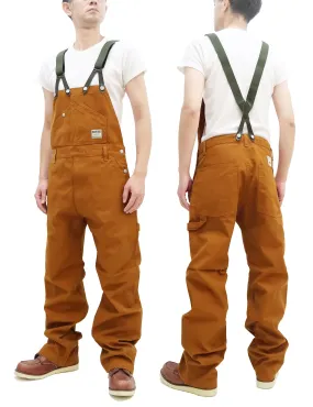 Kojima Genes Overalls Men's Casual Duck Bib Overall with Suspender Straps Low-Back RNB-1335F rnb1335f Camel Duck Canvas