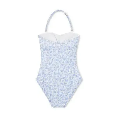 Kona Sol Floral Bandeau One-Piece Swimsuit