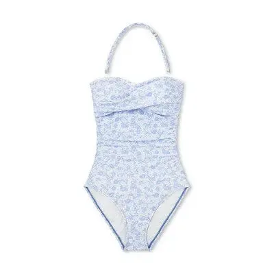 Kona Sol Floral Bandeau One-Piece Swimsuit