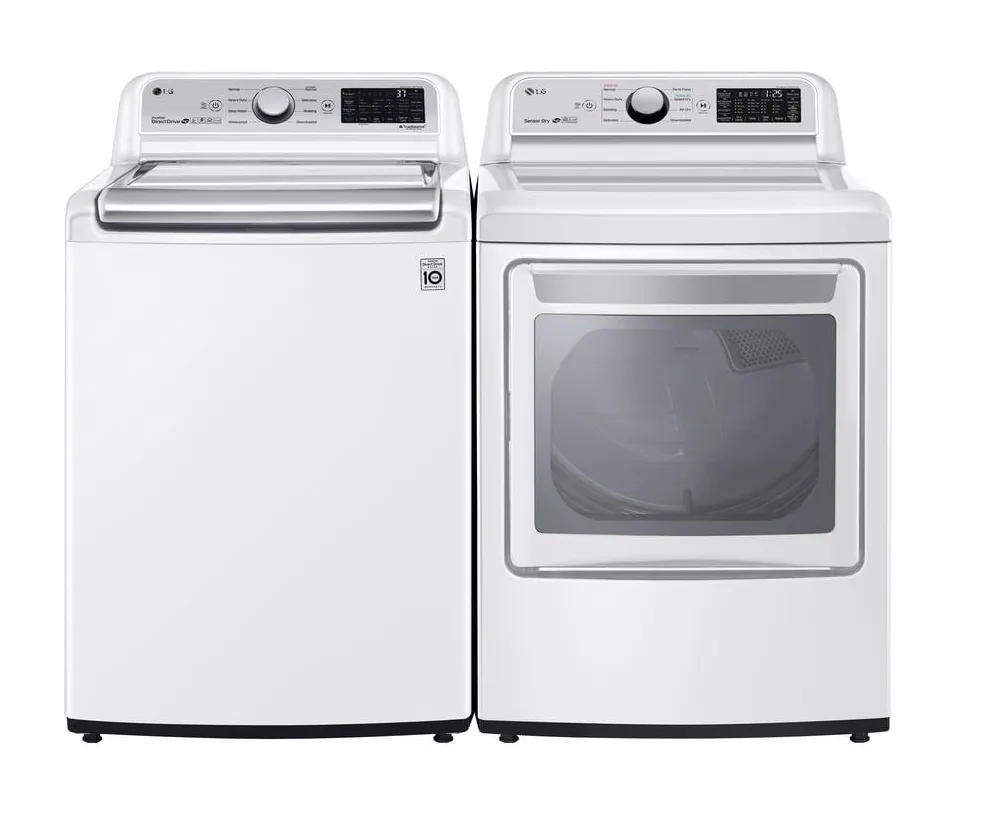 LG 27 in. 4.8 cu. ft. Mega Capacity White Top Load Washer, Agitator, with TurboWash3D and Wi-Fi Connectivity