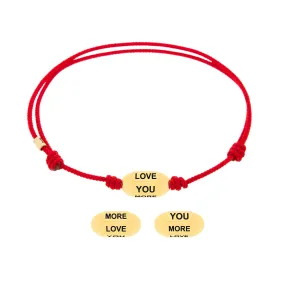 LOVE YOU MORE Hexagon Bolt on a Cord Bracelet