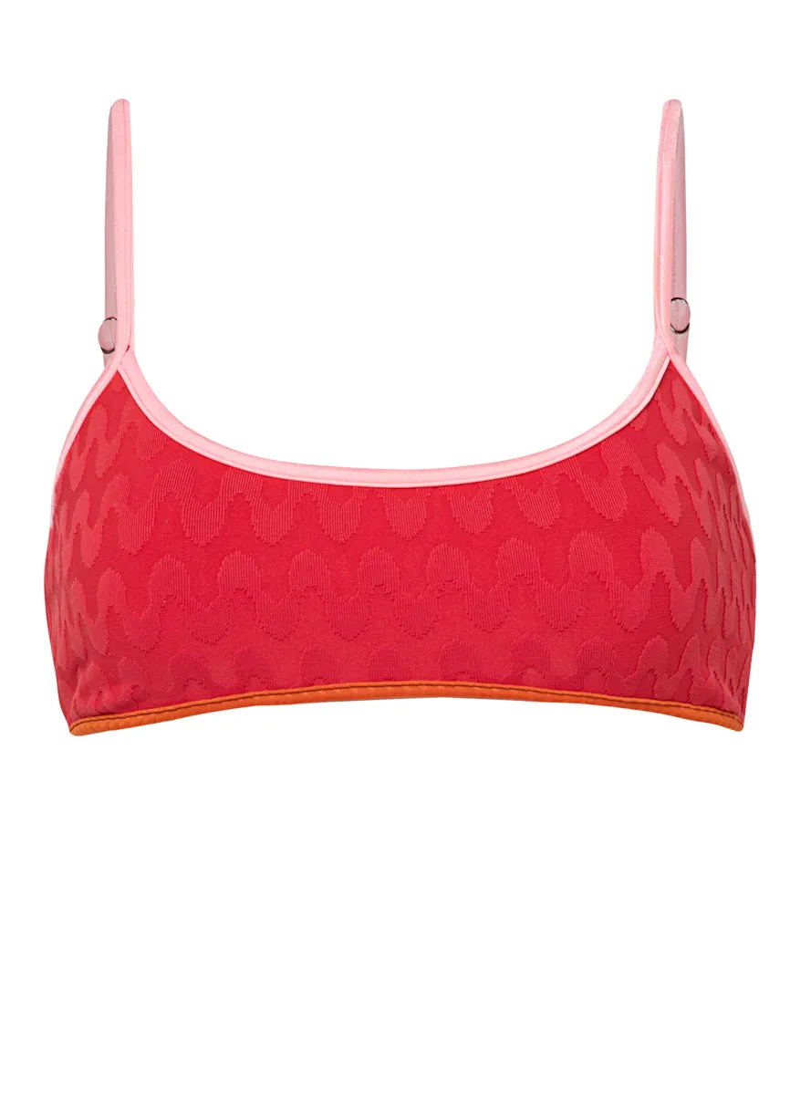 Maaji Apple Red Lane Classic Bralette Bikini Top