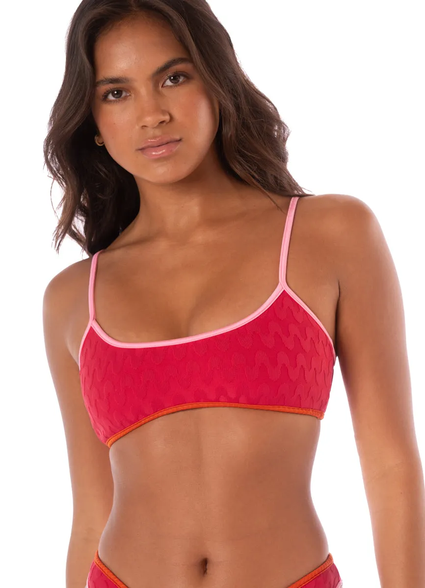 Maaji Apple Red Lane Classic Bralette Bikini Top