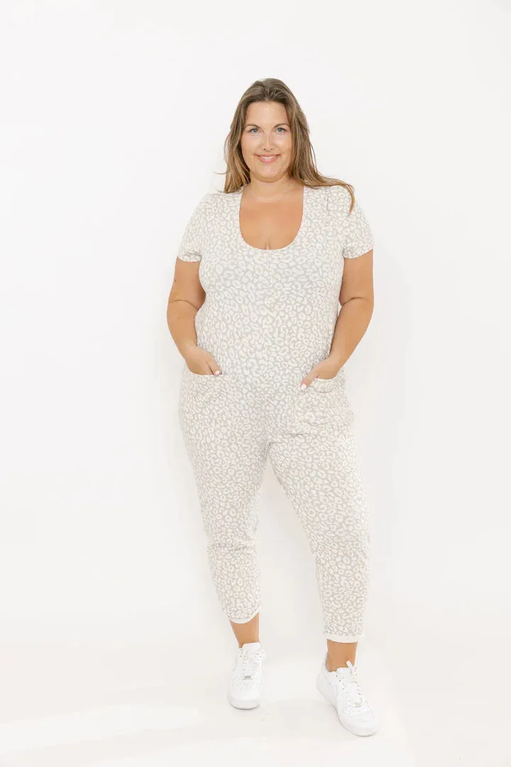 Mae Romper in Ivory Lola Leopard - VARIOUS SIZES