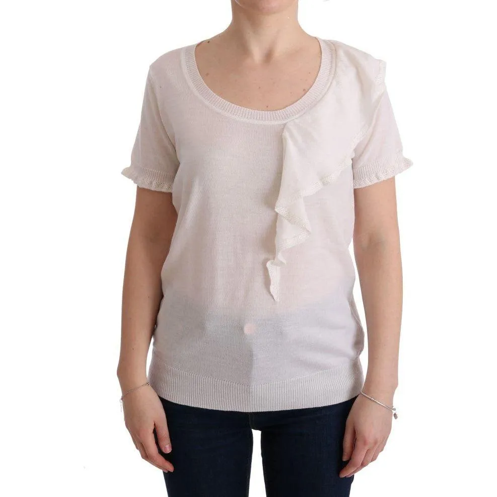 MARGHI LO' Elegant White Lana Wool Top