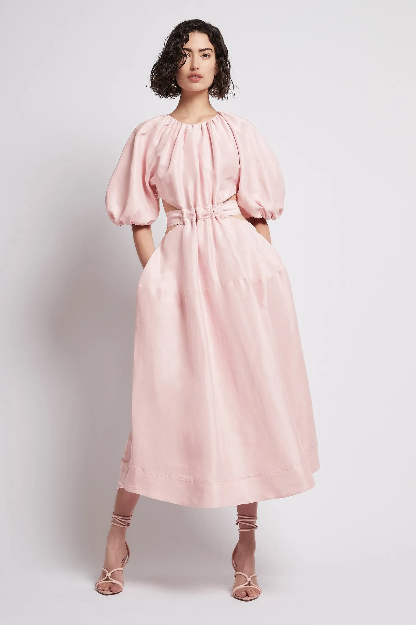 Mimosa Cut Out Midi Dress in Hanami