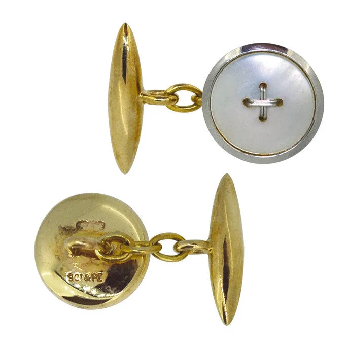 Mother of Pearl 'Button' Cuff Links