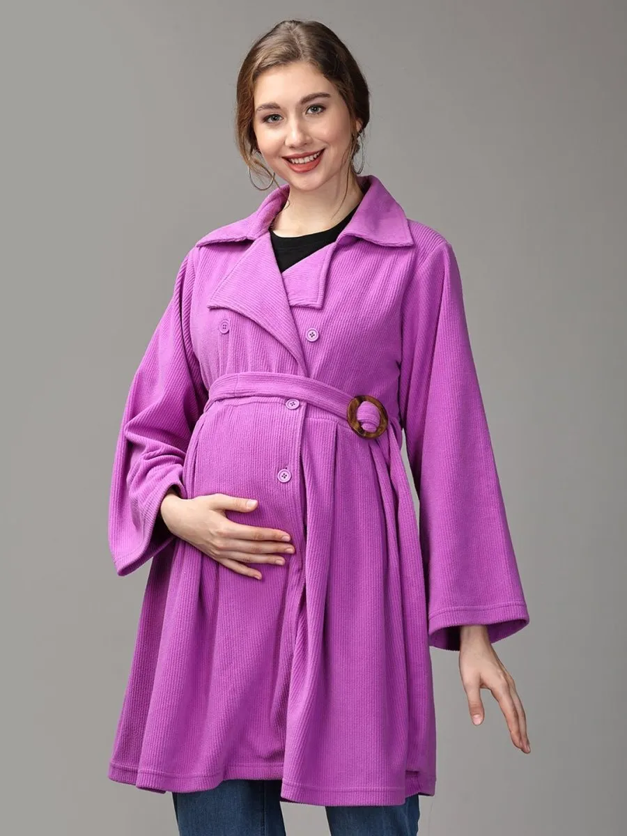 One Heck of a Color! Maternity Trench Coat