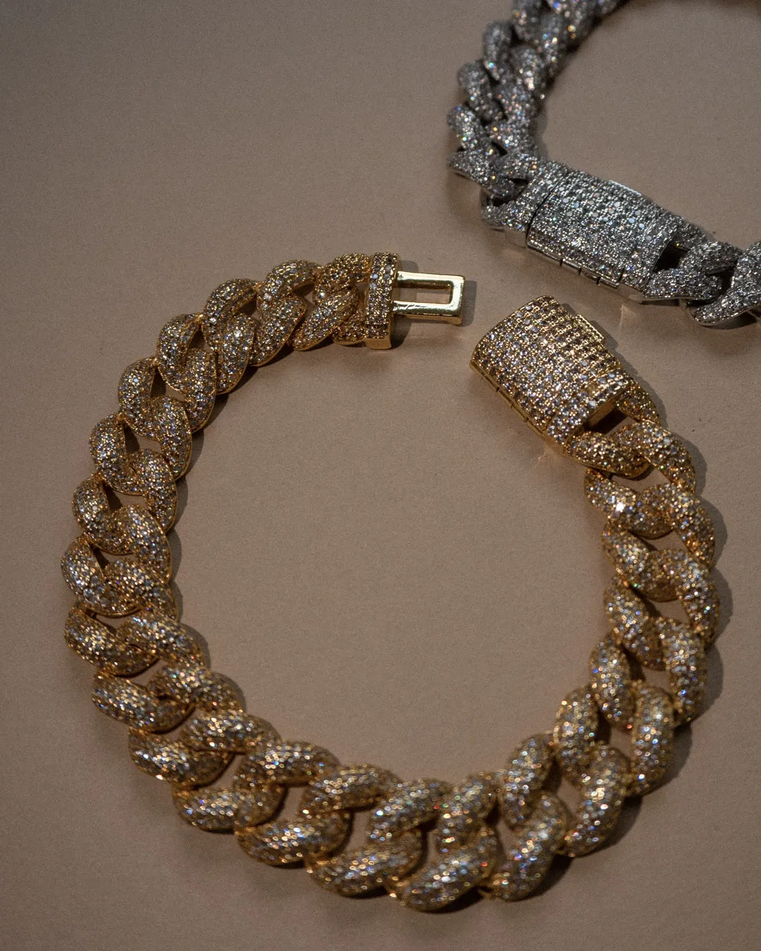 Pave Cuban Link Bracelet- Silver