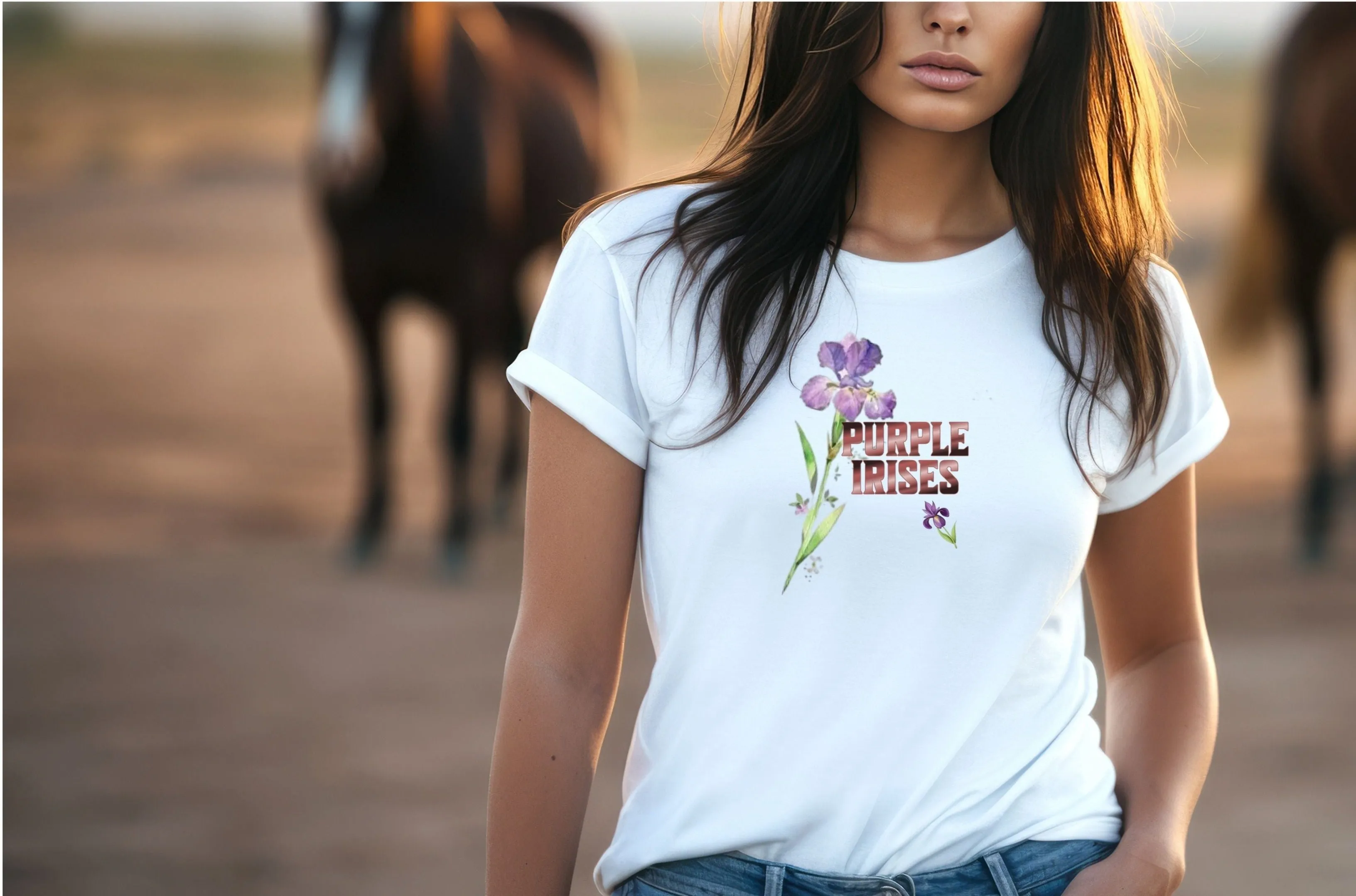 Purple Irises T Shirt, Country Shirt, Tour Shirt, Festival Tee, Western T-shirt, Music Shirt, Concert TShirt