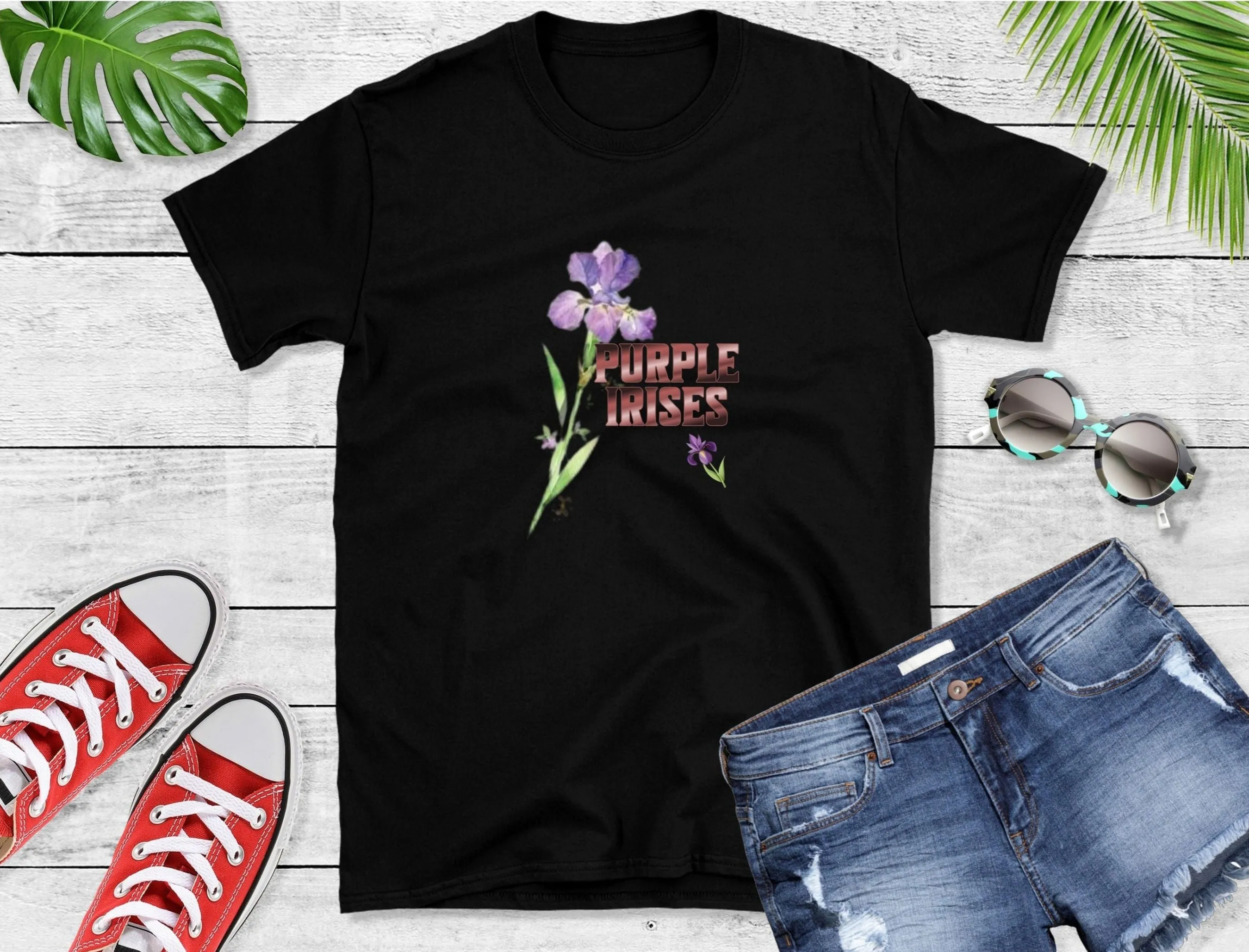 Purple Irises T Shirt, Country Shirt, Tour Shirt, Festival Tee, Western T-shirt, Music Shirt, Concert TShirt