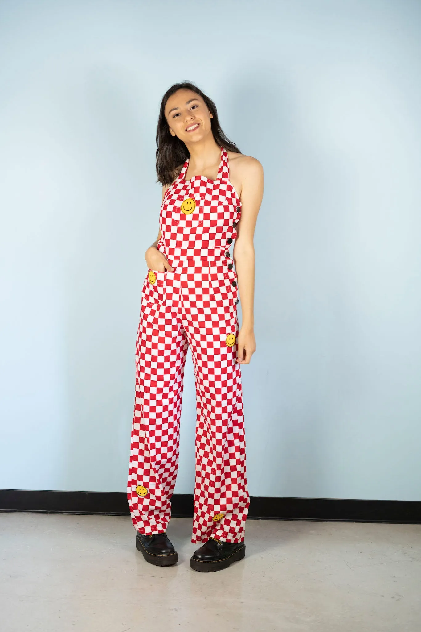 "SMILE! " Halter Overalls