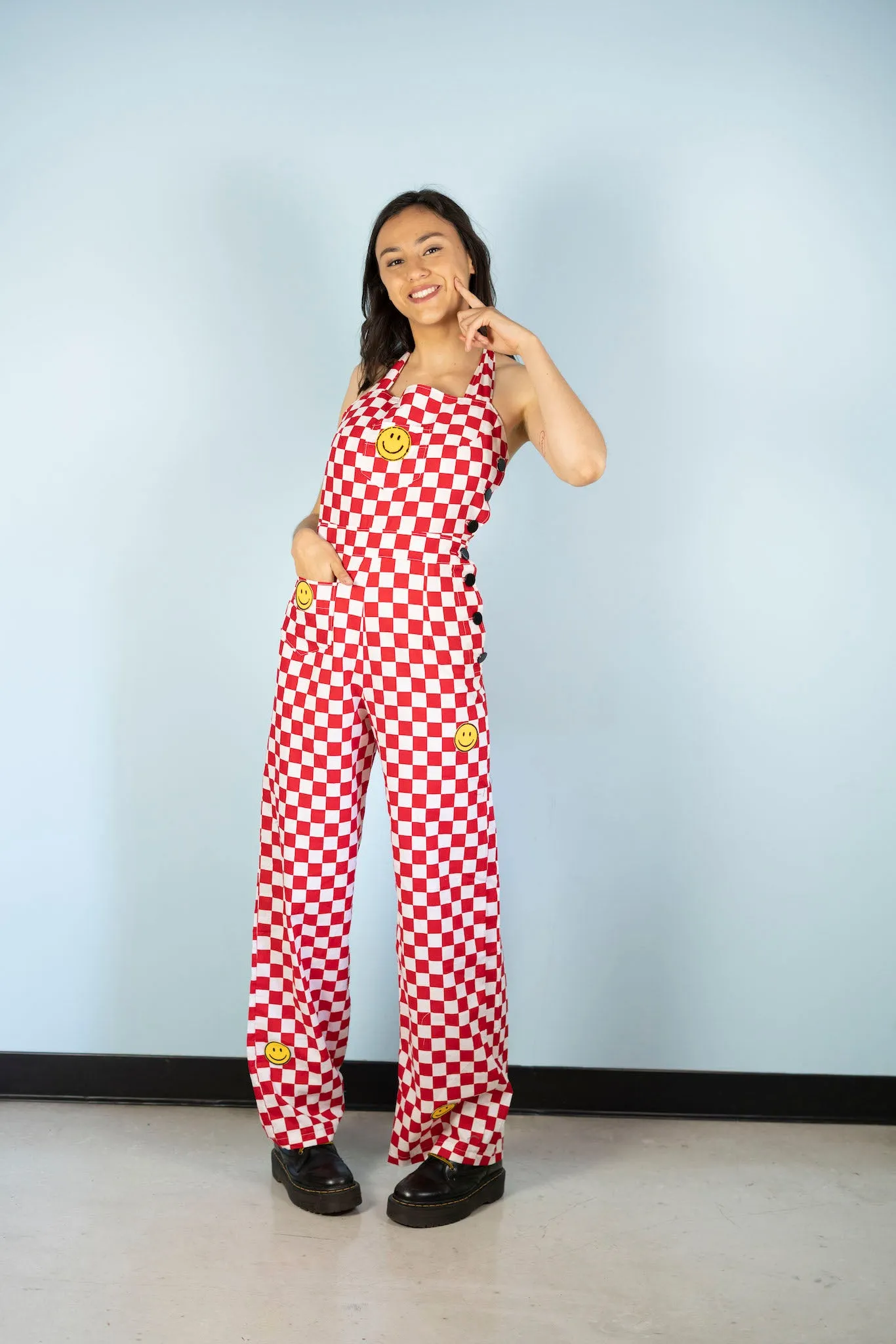 "SMILE! " Halter Overalls