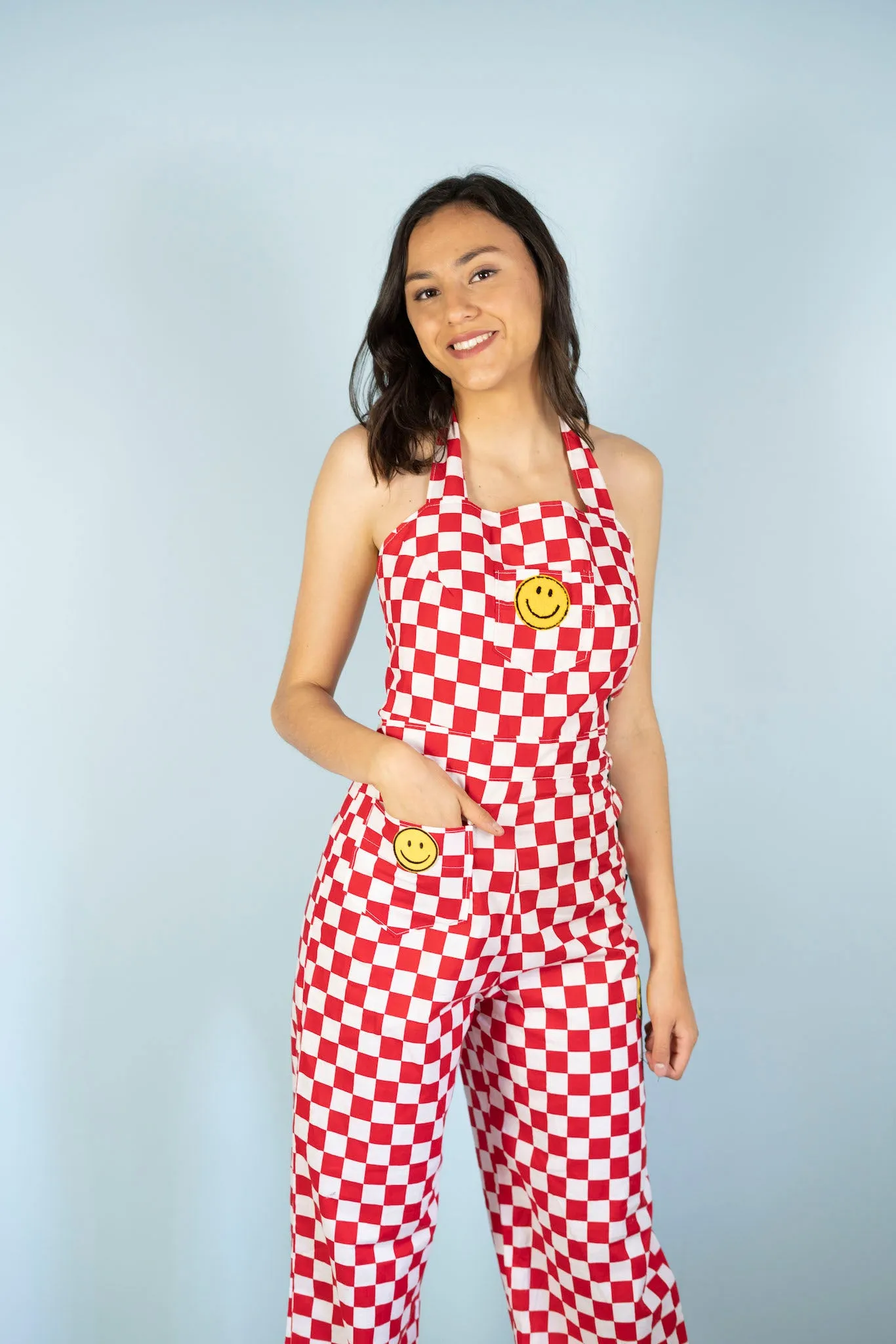 "SMILE! " Halter Overalls