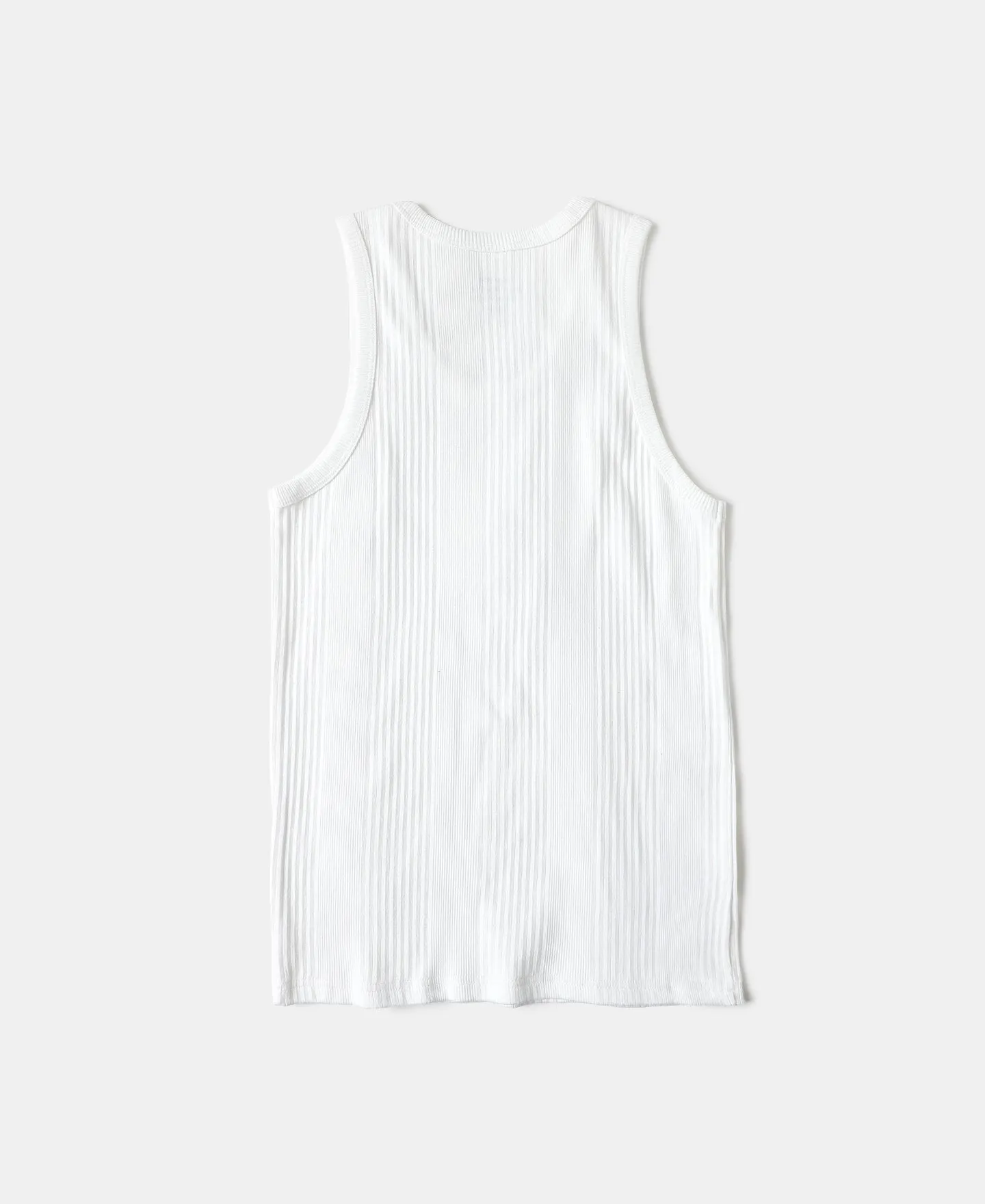 Ribbed Stripe Tank Top - White