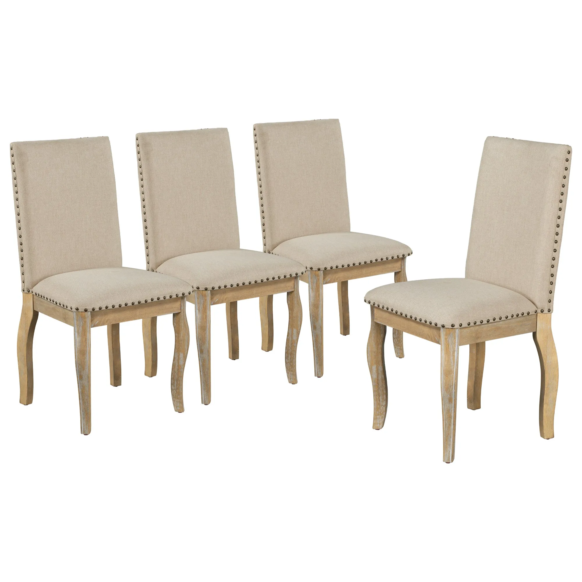 Stanley Dining Chairs with Nailhead (Set of 4) - Natural